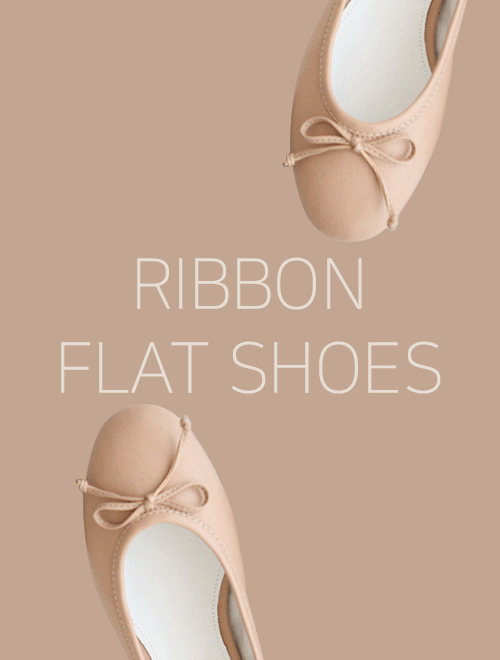 ribbon flat shoes -4colors